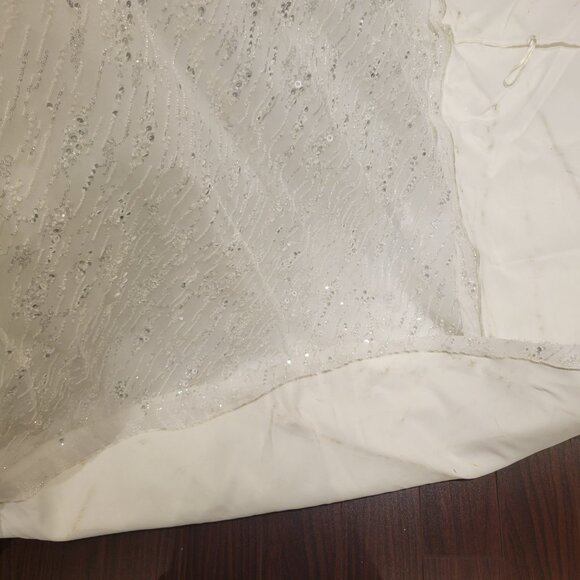 Sparkling White Wedding Dress Gown with Sequin and Beaded Embellishments - Picture 16 of 16